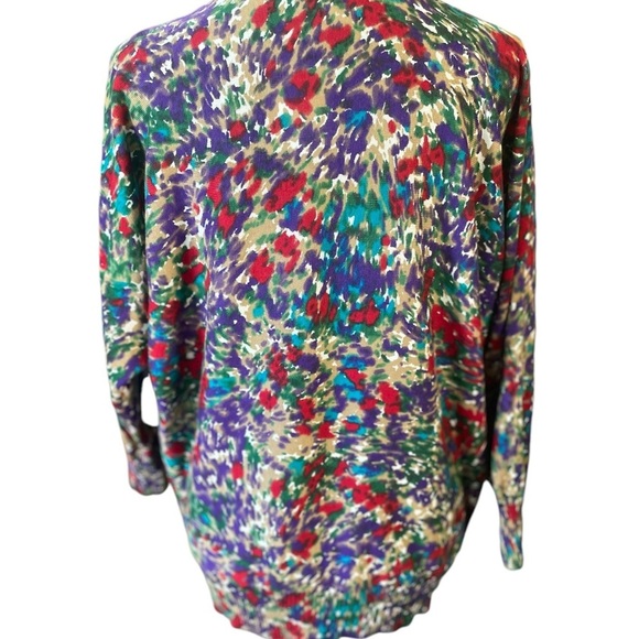 Calvin Klein Womens Sweater L  Multicolored Knitted 3/4 Sleeves Cardigan Button - Picture 4 of 10